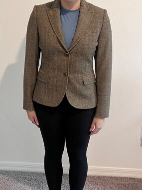 Wool Yera Plaid Blazer Jacket – Size 40-Made in Spain